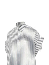 balenciaga striped cotton short sleeve shirt white white