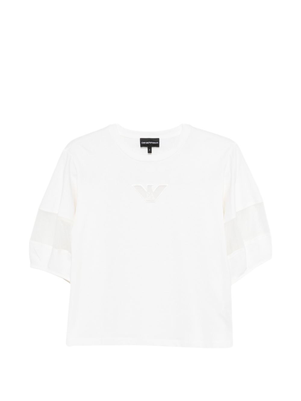 Emporio Armani Logo Cotton Crewneck Sweater White