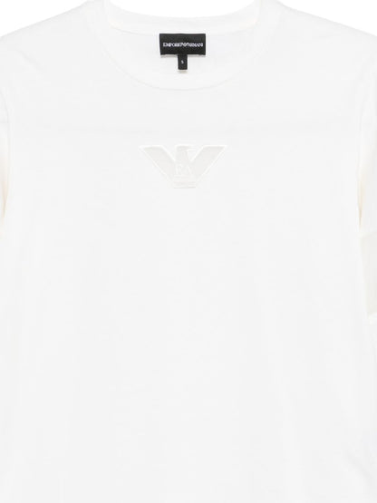 Emporio Armani Logo Cotton Crewneck Sweater White