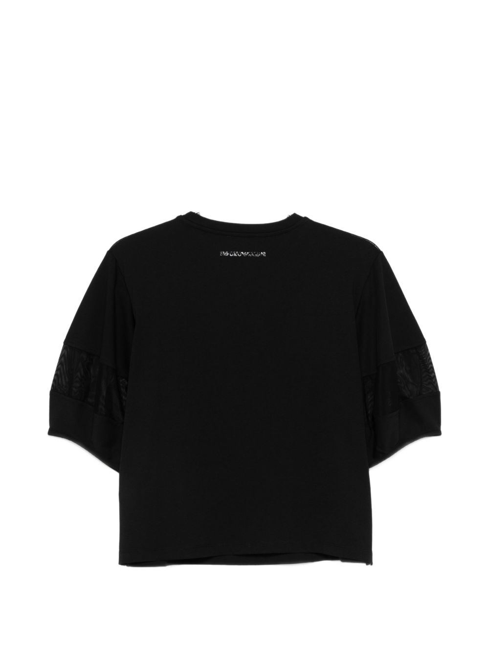 Emporio Armani Crewneck Mesh Cotton Sweater Black