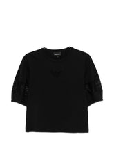 Emporio Armani Crewneck Mesh Cotton Sweater Black