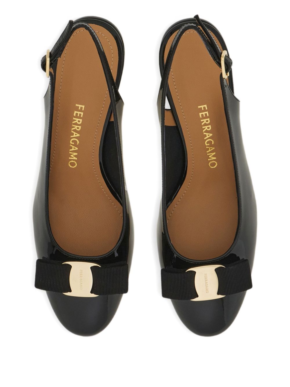 Ferragamo With Heel Slingback Pumps Black black