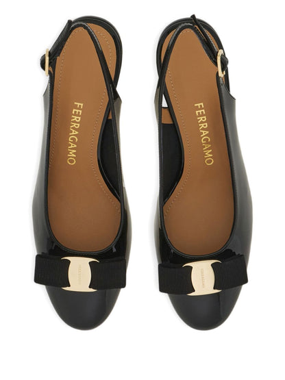 Ferragamo With Heel Slingback Pumps Black black