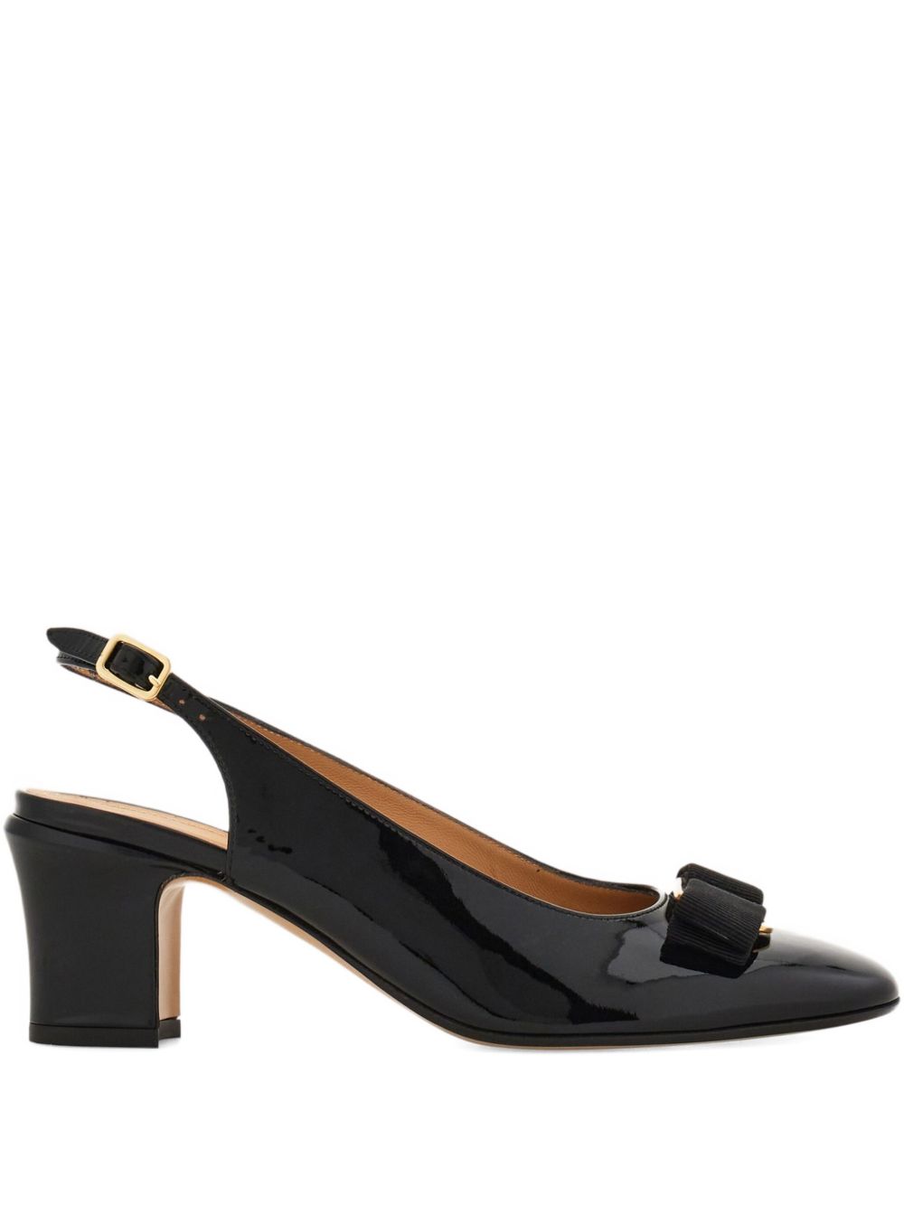 Ferragamo With Heel Slingback Pumps Black black