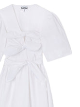 Ganni Knot Detail Cotton Mini Dress White