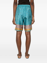 Pierre Louis Mascia Floral Silk Shorts Clear Blue