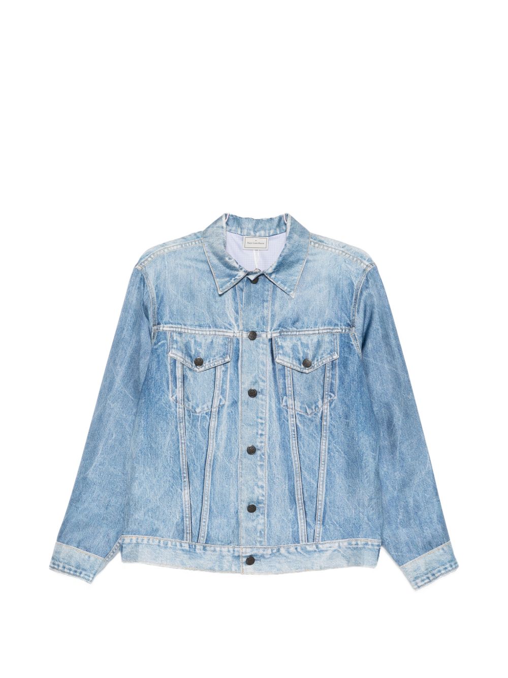 Pierre Louis Mascia Silk Denim Print Jacket Blue