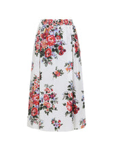 Dolce & Gabbana Floral Cotton Long Skirt White