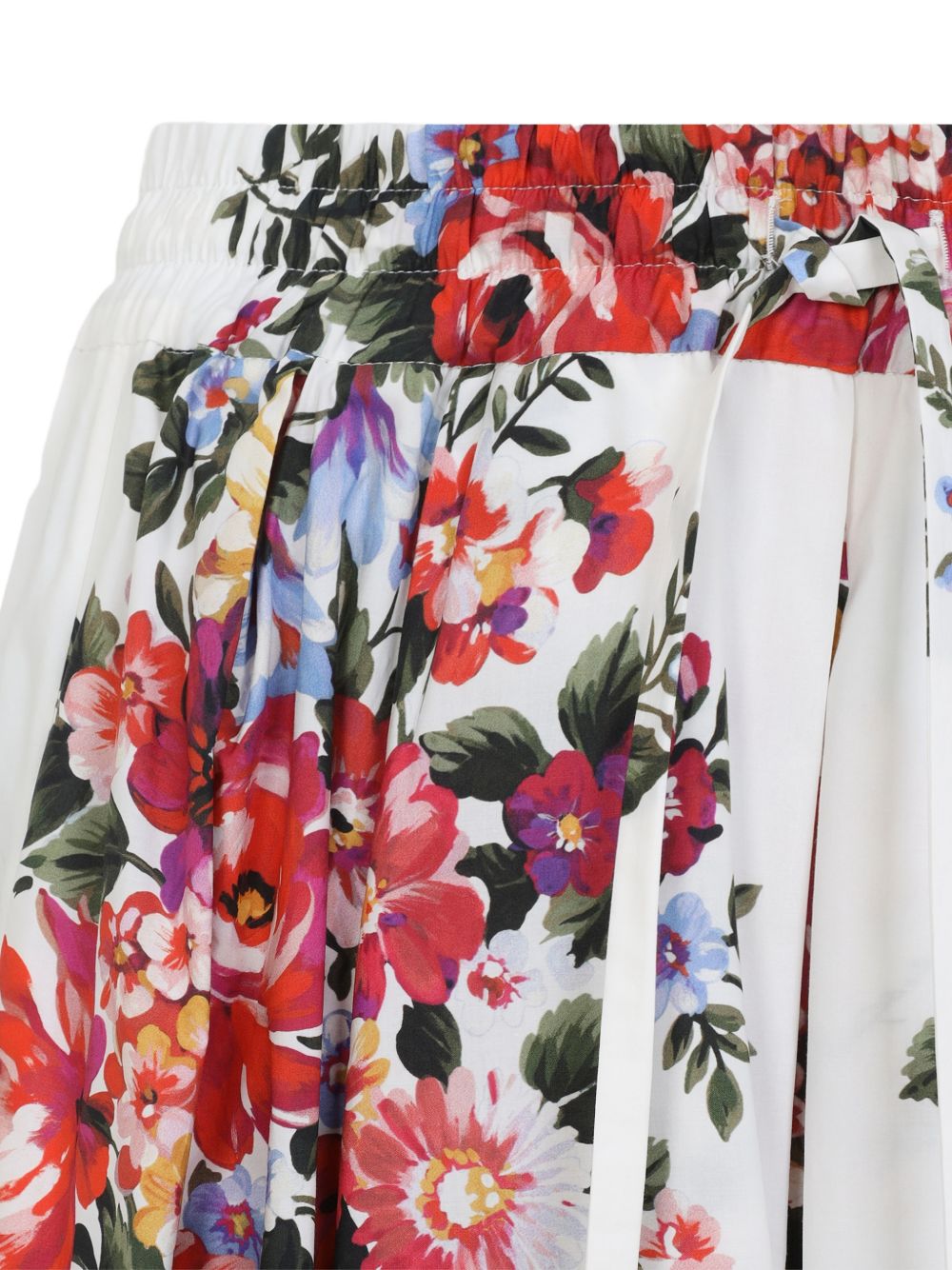 Dolce &amp; Gabbana Floral Cotton Long Skirt White
