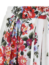 Dolce & Gabbana Floral Cotton Long Skirt White