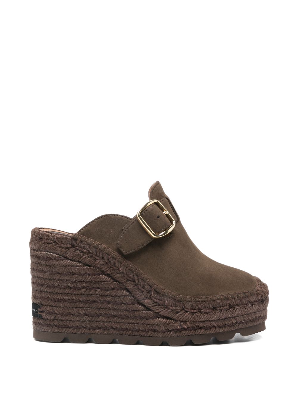 Stella McCartney Gaia Suede Platform Clogs Brown
