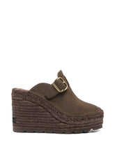 Stella McCartney Gaia Suede Platform Clogs Brown