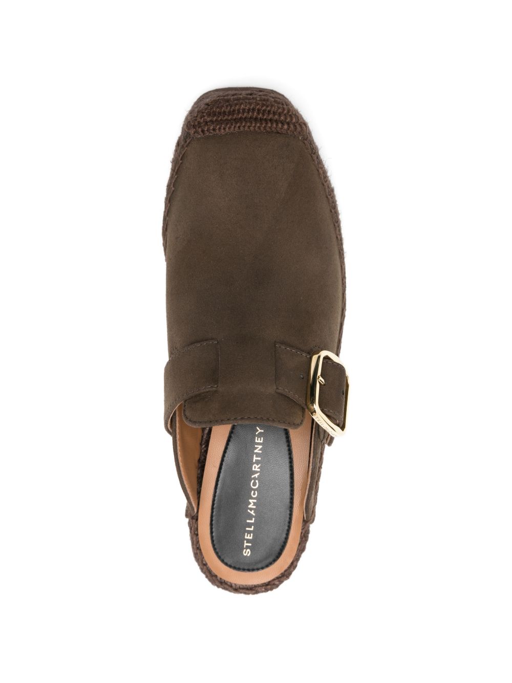 Stella McCartney Gaia Suede Platform Clogs Brown