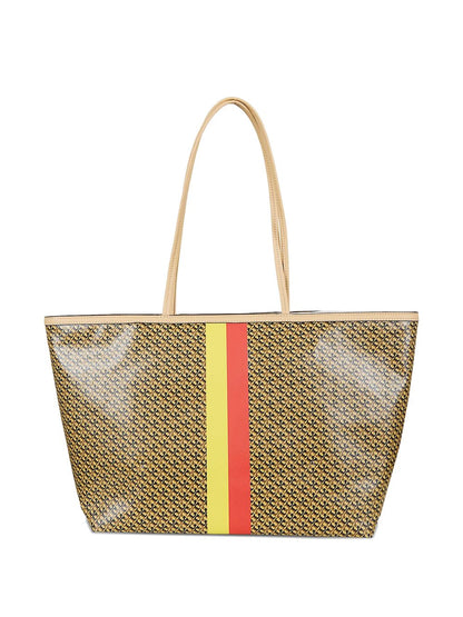 Tory Burch Racer Logo Tote Bag Light brown