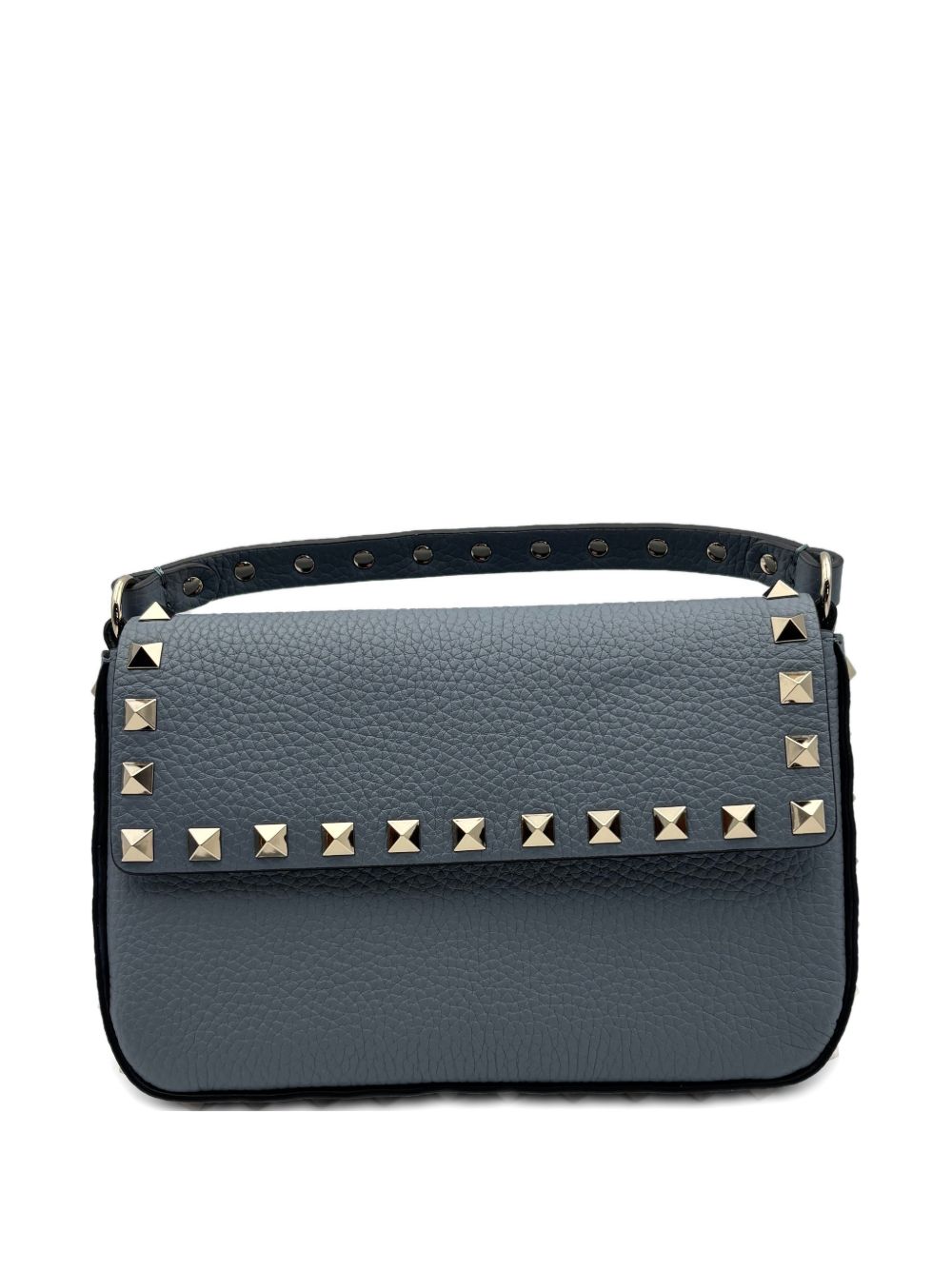 Valentino Garavani Rockstud Leather Mini Clutch Grey