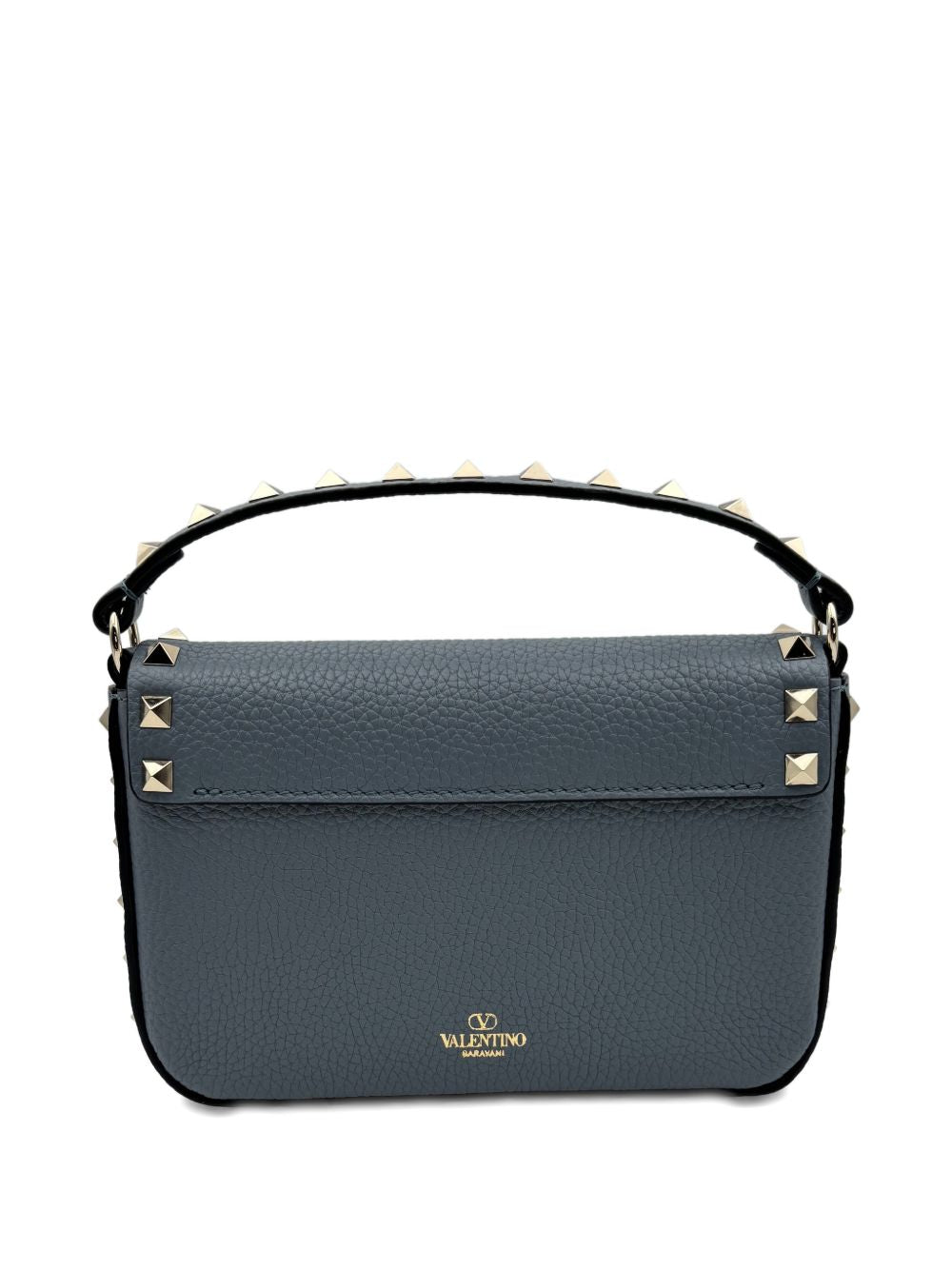 Valentino Garavani Rockstud Leather Mini Clutch Grey
