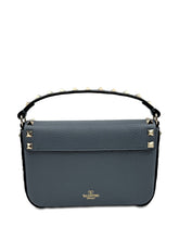 Valentino Garavani Rockstud Leather Mini Clutch Grey