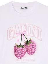 Ganni Graphic Cotton Round T-Shirt White