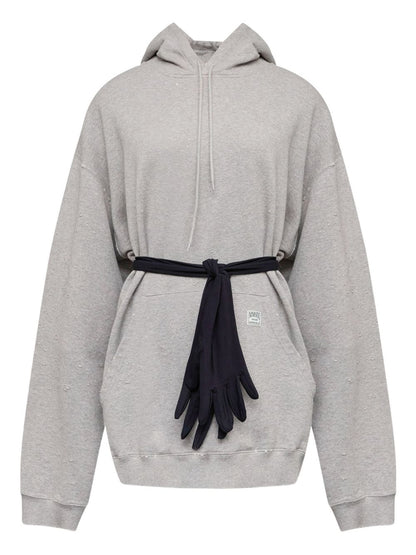 MM6 Maison Margiela Cotton Hooded Sweatdress Grey