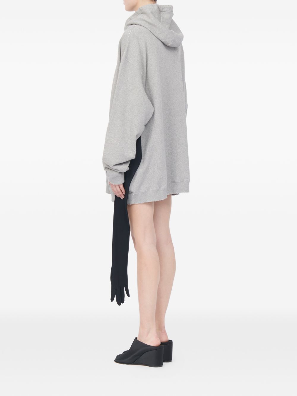 MM6 Maison Margiela Cotton Hooded Sweatdress Grey