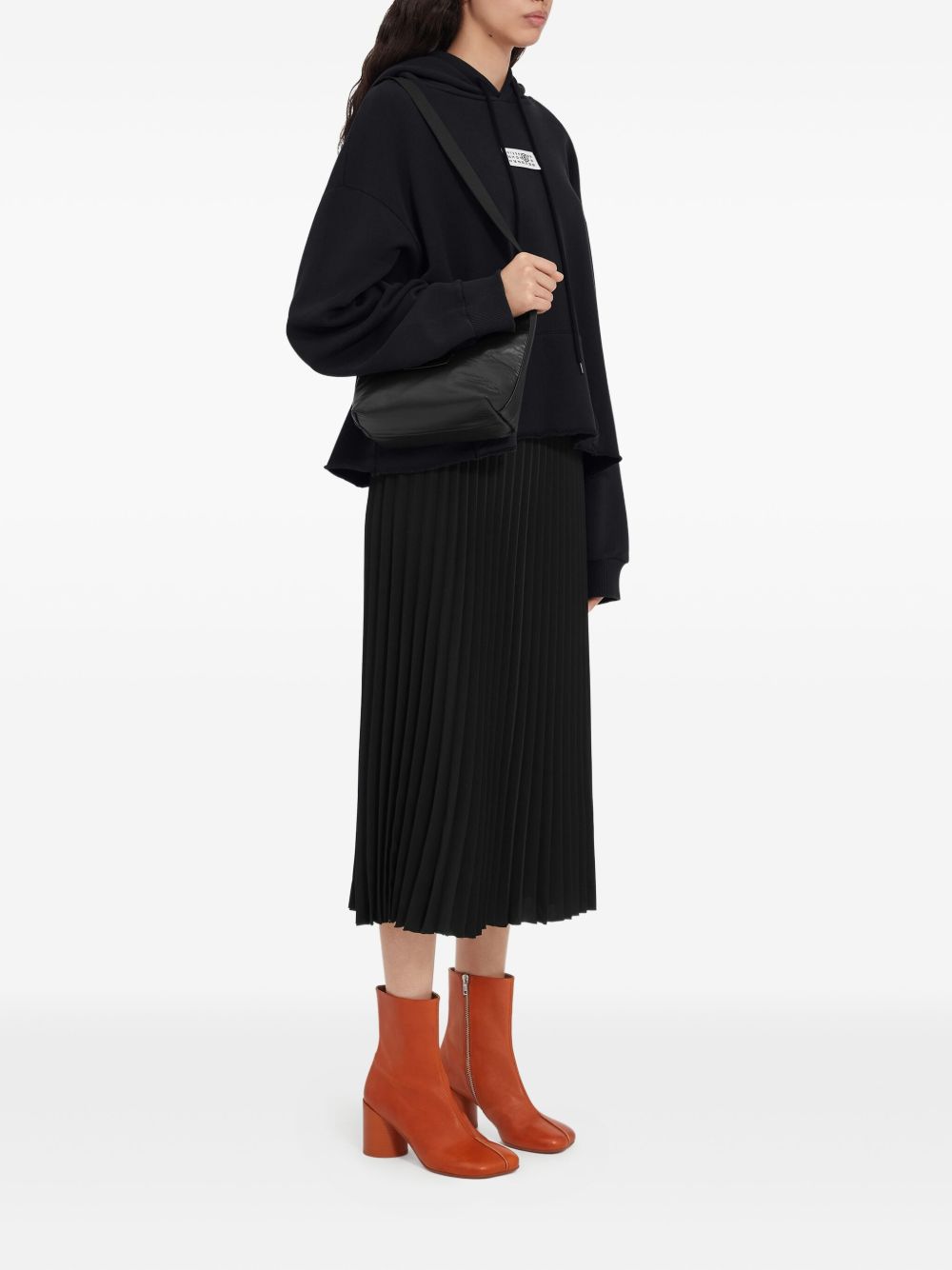 MM6 Maison Margiela Logo Cotton Hoodie Black