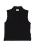 Saint Laurent Sleeveless Cotton Polo Shirt Black Black