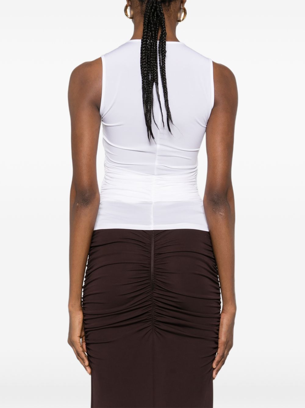 Elisabetta Franchi Knot Detail Sleeveless Top Ivory ivory