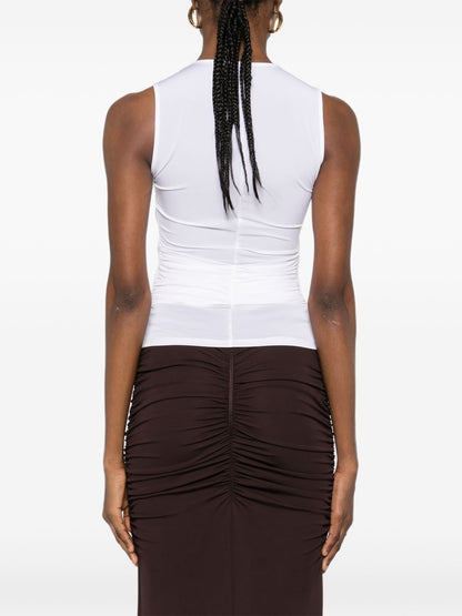 Elisabetta Franchi Knot Detail Sleeveless Top Ivory ivory