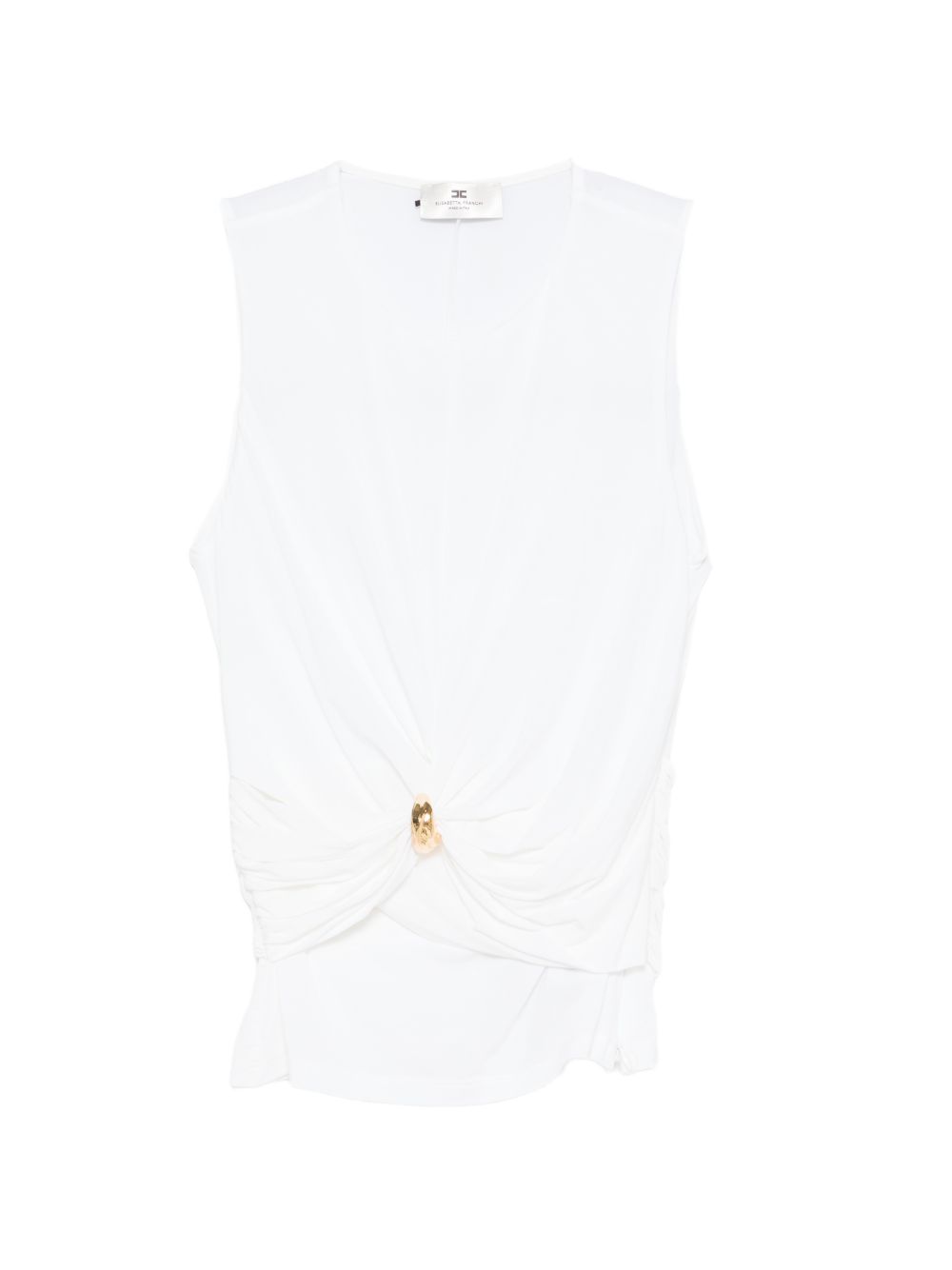 Elisabetta Franchi Knot Detail Sleeveless Top Ivory ivory