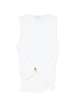 Elisabetta Franchi Knot Detail Sleeveless Top Ivory ivory