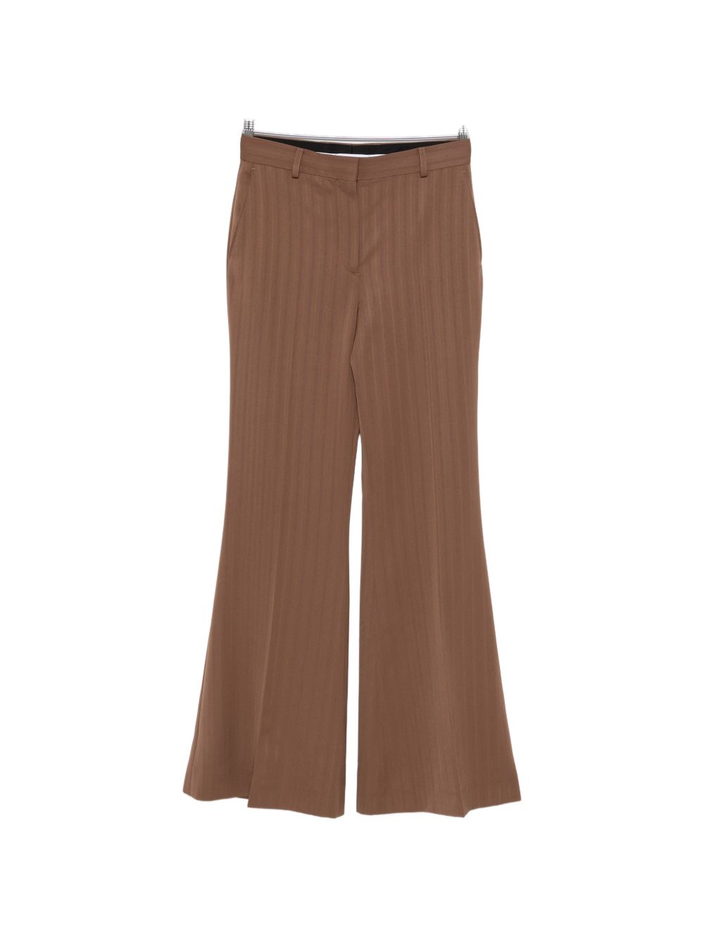 Stella McCartney Flared Wool Trousers Leather Brown leather brown