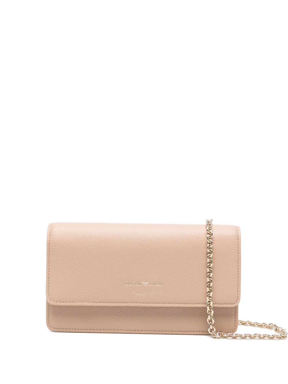 Emporio Armani Chain Leather Clutch Bag Beige