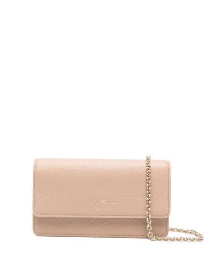 Emporio Armani Chain Leather Clutch Bag Beige