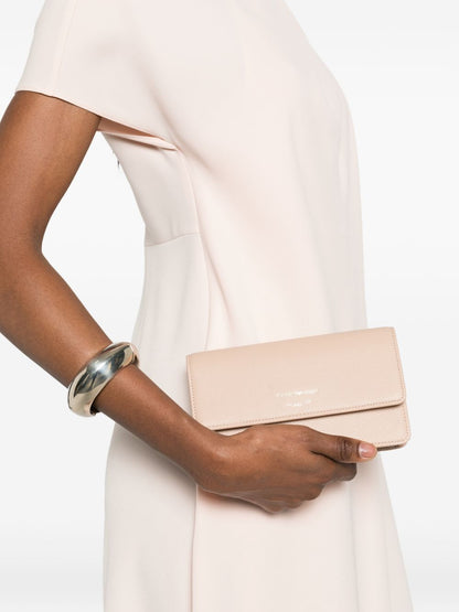 Emporio Armani Chain Leather Clutch Bag Beige