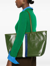 Tory Burch Racer Stripe Tote Bag Green