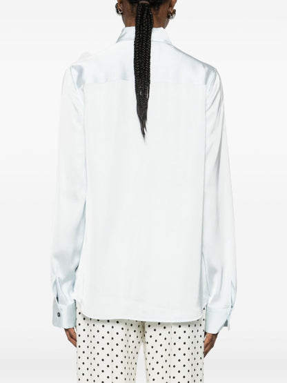 Jil Sander Buttoned Viscose Shirt Clear Blue