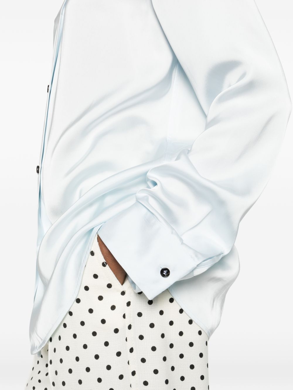 Jil Sander Buttoned Viscose Shirt Clear Blue