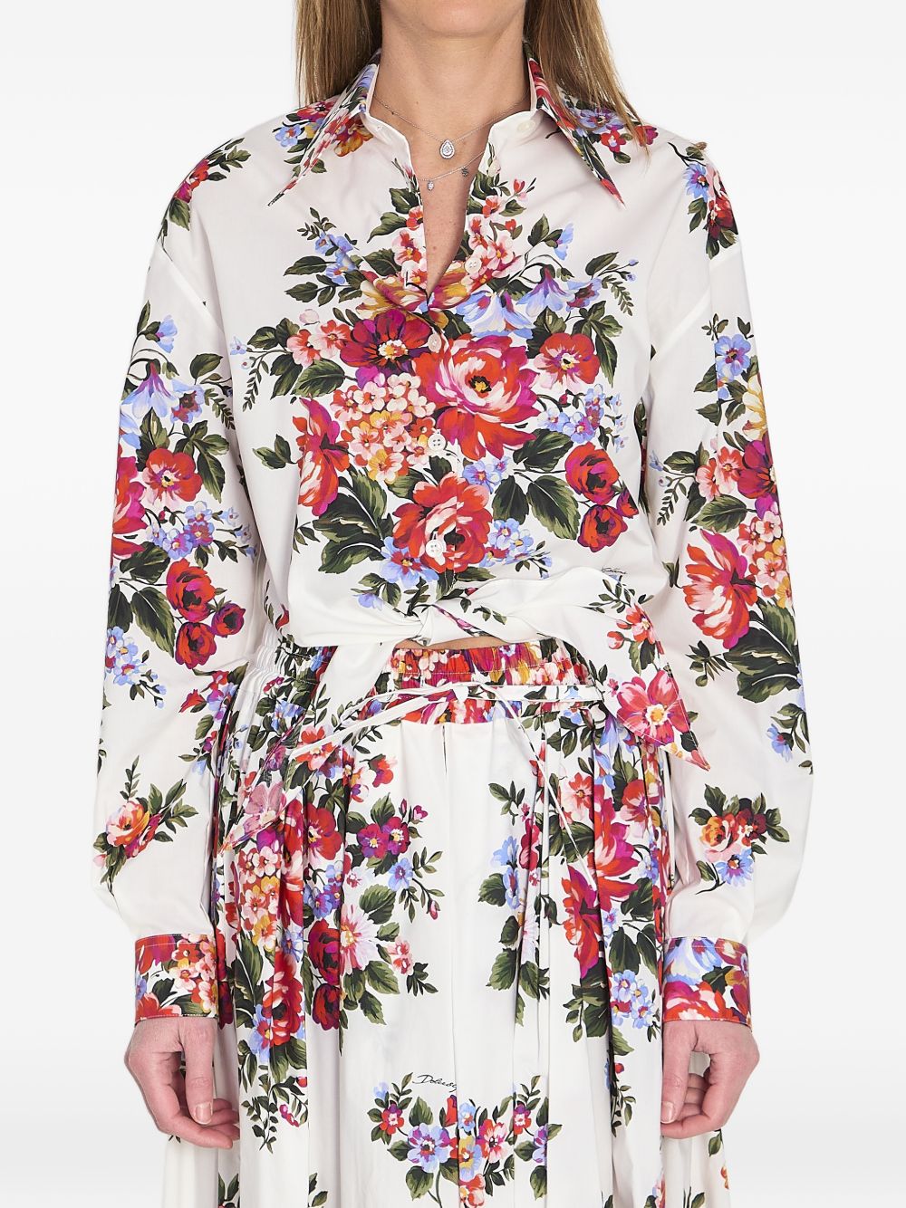 Dolce & Gabbana Floral Cotton Shirt White