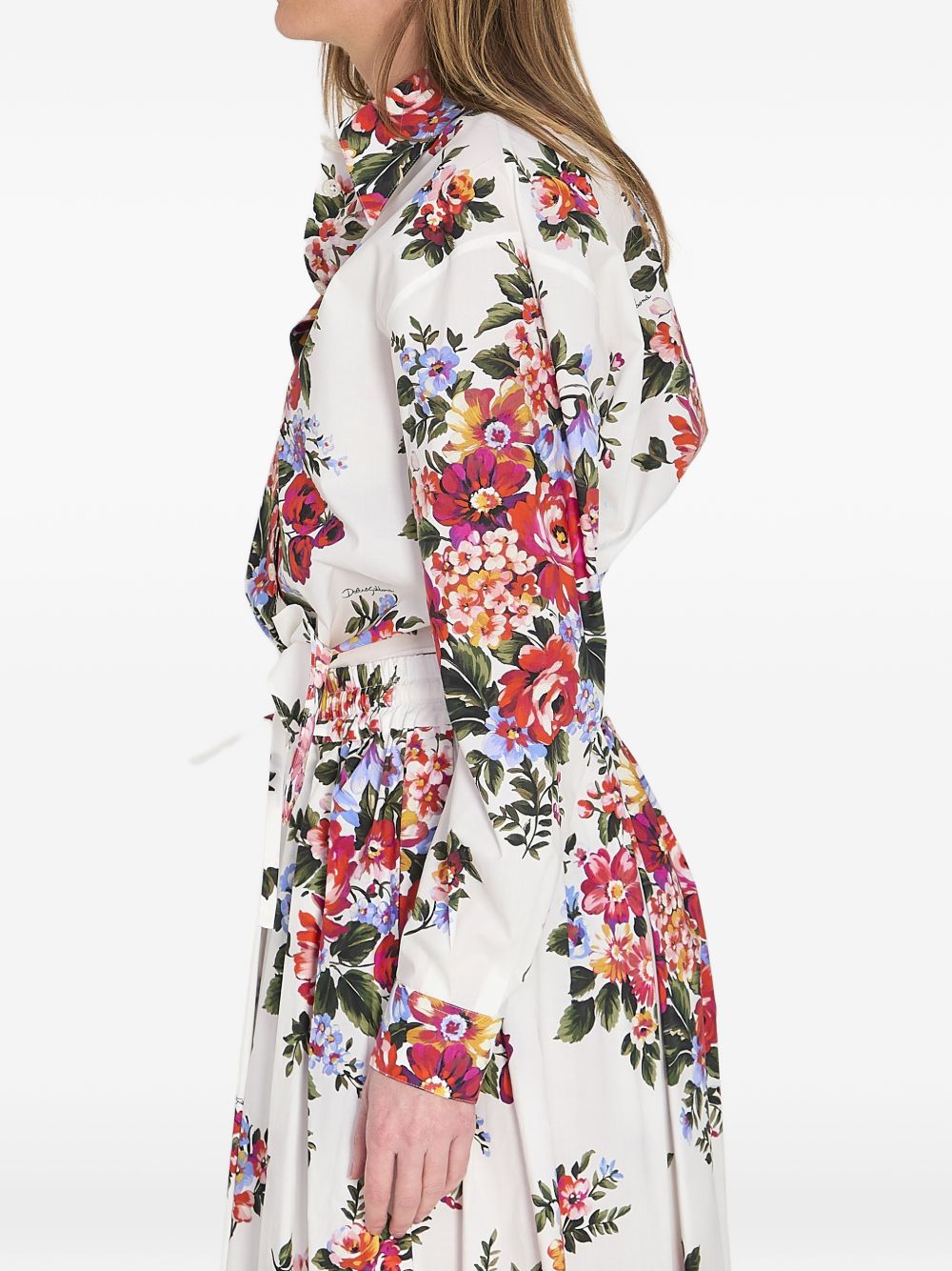 Dolce &amp; Gabbana Floral Cotton Shirt White