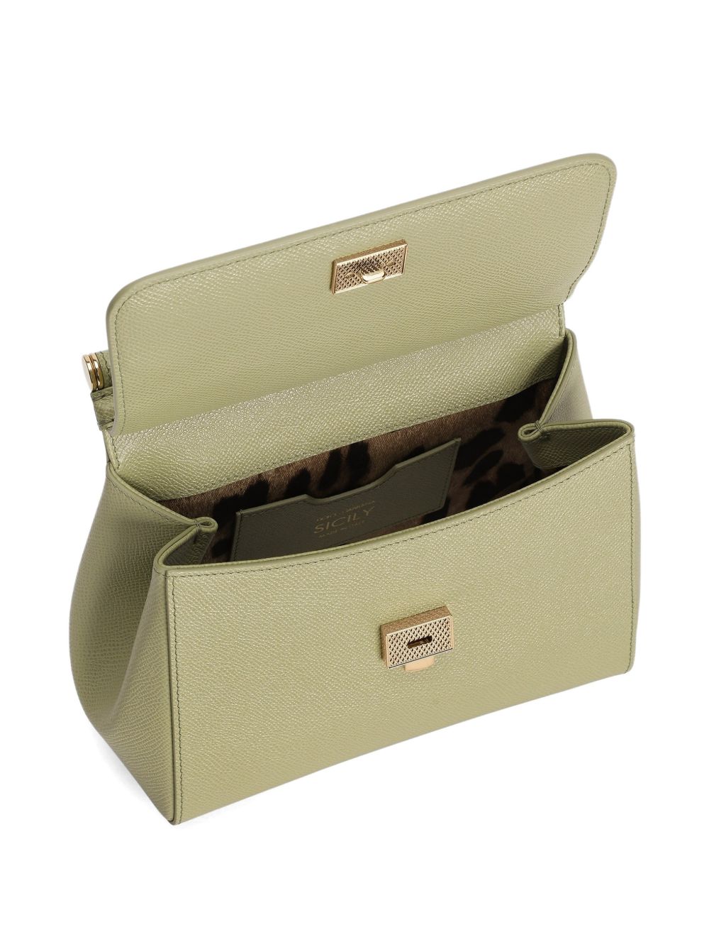 Dolce &amp; Gabbana Sicily Medium Leather Bag Light green