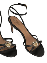 Dolce & Gabbana Devotion Leather Stiletto Sandals Black