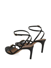 Dolce & Gabbana Devotion Leather Stiletto Sandals Black