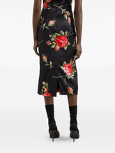 Dolce & Gabbana Roses Print Midi Dress Black
