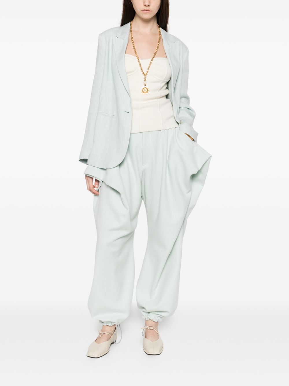 Forte Forte Linen single-breasted jacket LIGHT BLUE