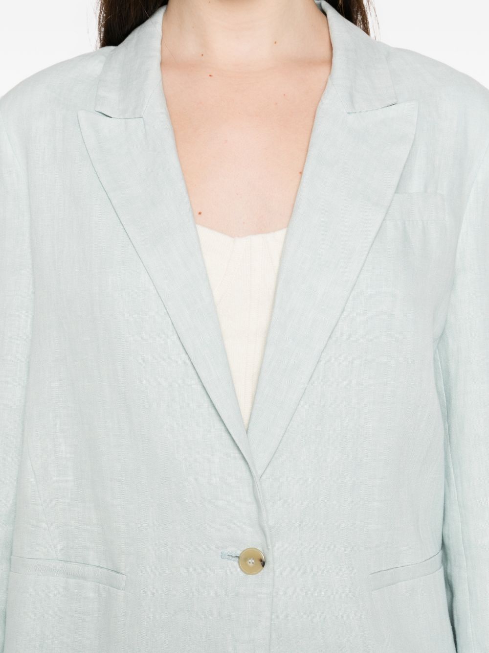Forte Forte Linen single-breasted jacket LIGHT BLUE