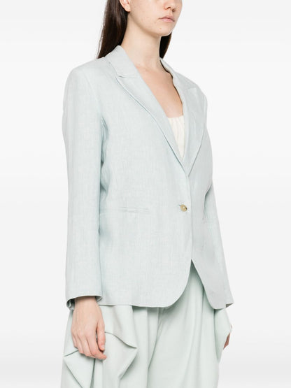 Forte Forte Linen single-breasted jacket LIGHT BLUE