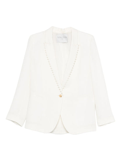 Forte Forte Linen single-breasted jacket WHITE