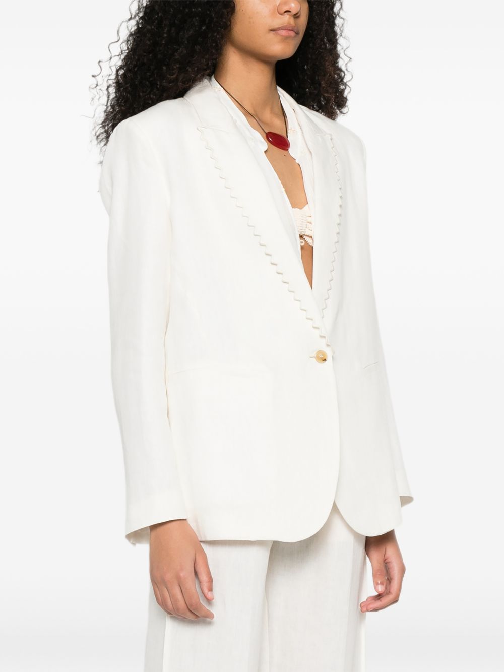 Forte Forte Linen single-breasted jacket WHITE