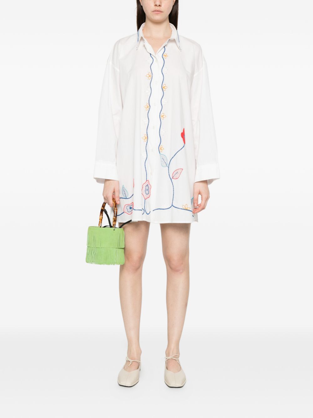 Forte Forte Embroidered cotton shirt WHITE