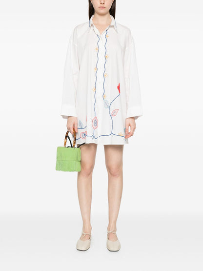 Forte Forte Embroidered cotton shirt WHITE